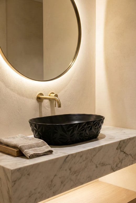 Lavoar ceramic oval A824-CBK-M – negru mat texturat