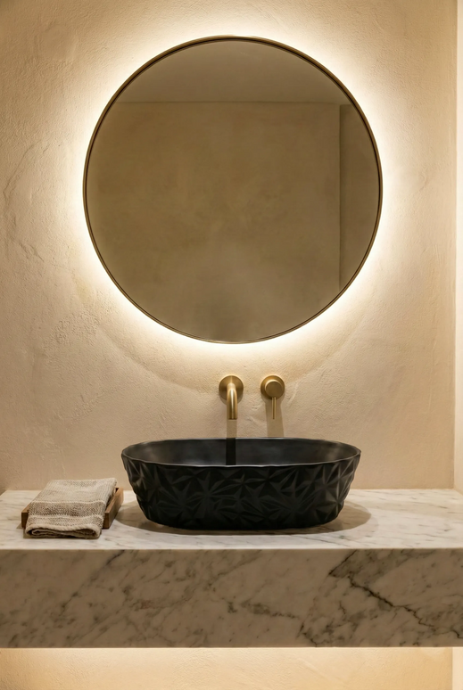 Lavoar ceramic oval A824-CBK-M – negru mat texturat