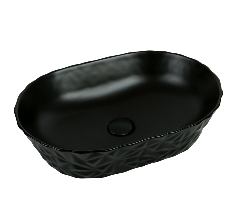 Lavoar ceramic oval A824-CBK-M – negru mat texturat
