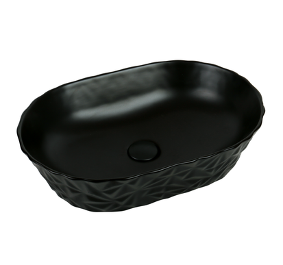 Lavoar ceramic oval A824-CBK-M – negru mat texturat