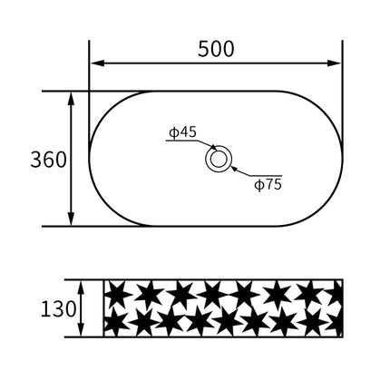Lavoar ceramic oval A824-CBK-M – negru mat texturat