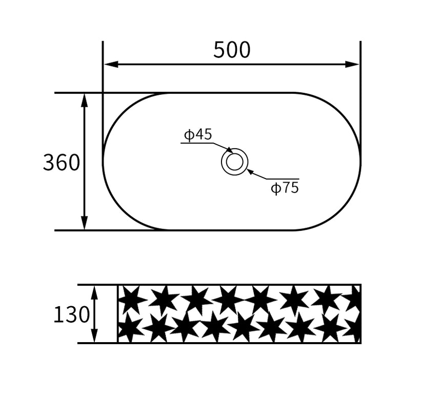 Lavoar ceramic oval A824-CBK-M – negru mat texturat