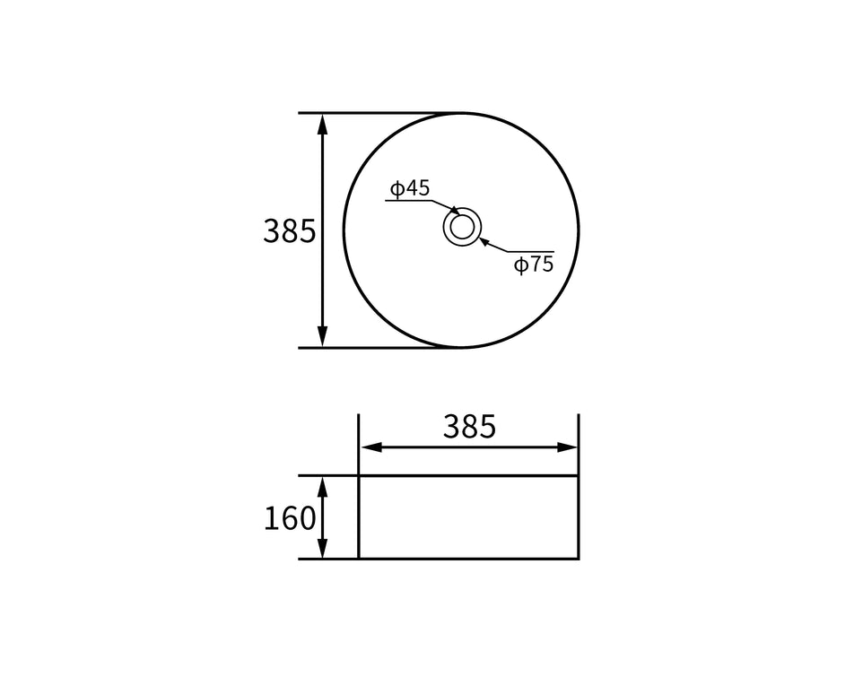 Lavoar ceramic rotund A832 – alb lucios