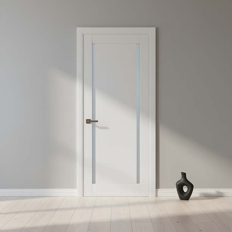 Ușă de interior ML-62 cu două benzi de sticlă satin