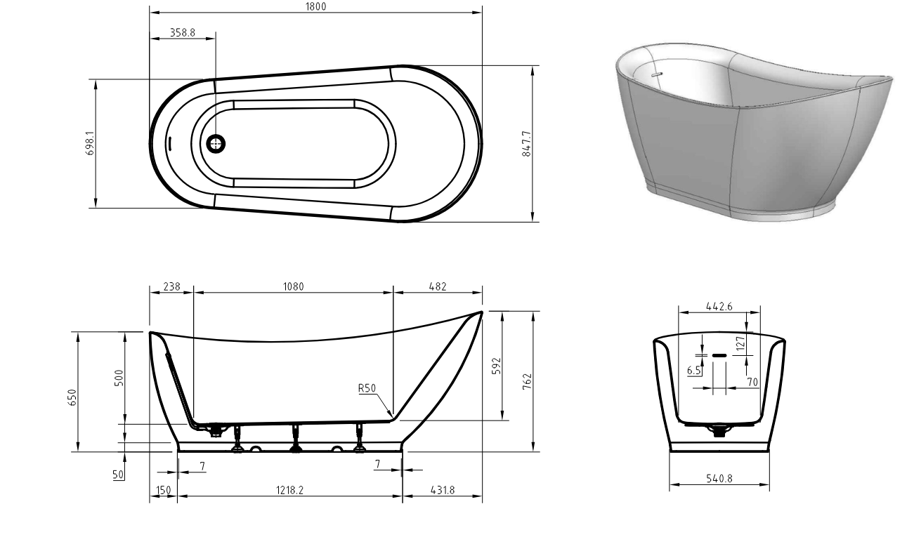 Cada din acril freestanding Alice JL6802-JL084
