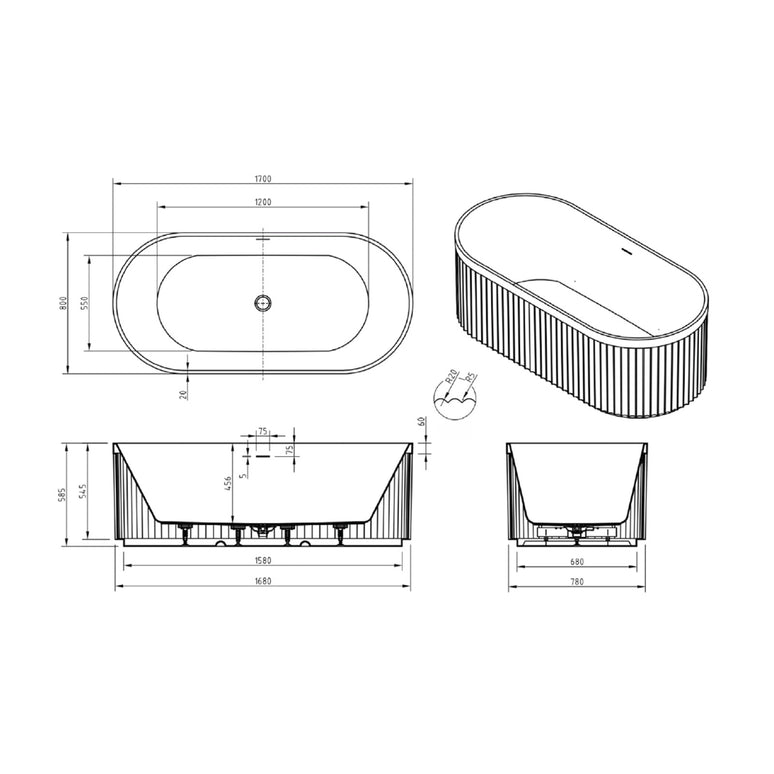Cada din acril freestanding Aria JL6866