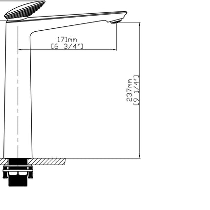 Baterie lavoar înaltă crom cu detaliu rose gold – design modern premium