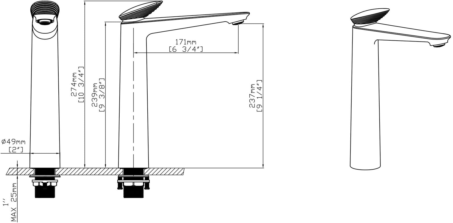 Baterie lavoar înaltă crom cu detaliu rose gold – design modern premium