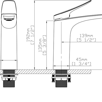 Baterie lavoar modernă Negru – design elegant din alamă solidă