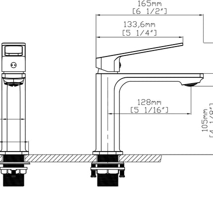 Baterie lavoar modernă – finisaj crom lucios, design premium