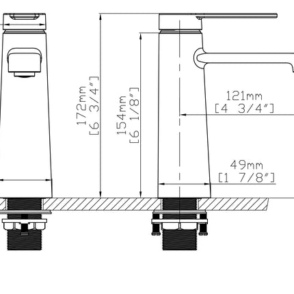 Baterie lavoar negru mat – design modern din alamă solidă