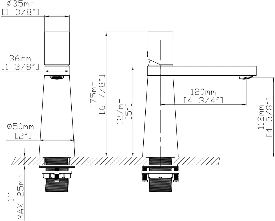 Baterie lavoar crom lucios cu textură fațetată – design contemporan din alamă solidă