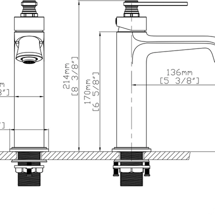 Baterie lavoar baie cu bază și mâner în trepte – B1006A 01