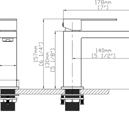 Baterie lavoar inox premium H-cubic – design modern și cartuș ceramic