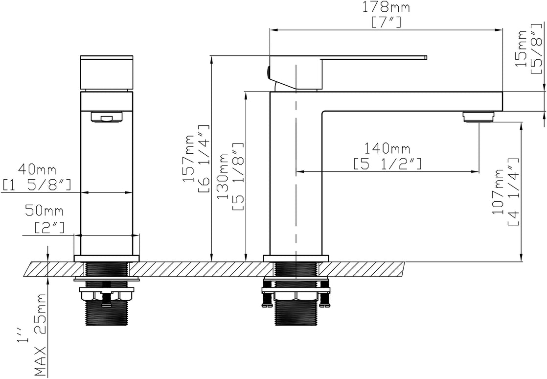 Baterie lavoar inox premium H-cubic – design modern și cartuș ceramic