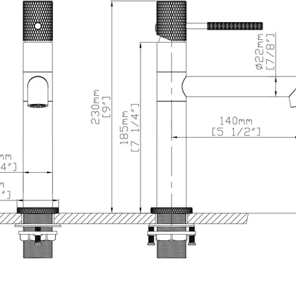 Baterie lavoar rotativă H-slim – inox premium