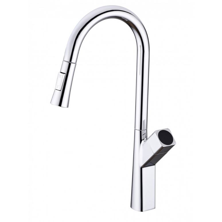 Baterie de bucatarie Clever SMK5017 , design modern, cu afisaj temperatura, crom Smack