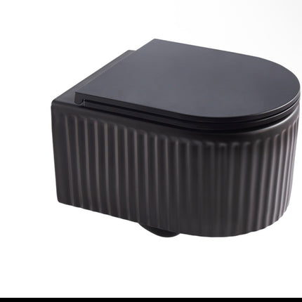 Vas WC Suspendat Black Ribbed Matte