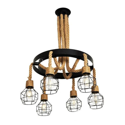 Candelabru Rustic Felinar Sfori, dulie 6XE27, inaltime reglabila