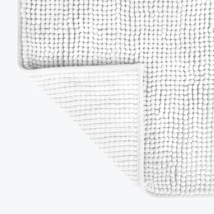 Covoraș baie din chenilia fină, strat antiderapant, 45×70 cm, Alb