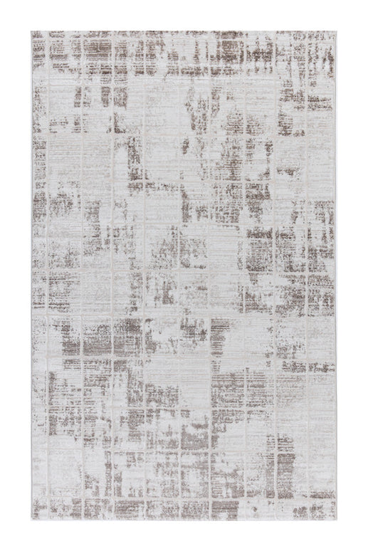 Covor Lusso Cream Brown – Design Geometric Pătrățos www.olivy.ro