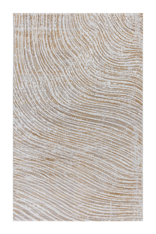 Covor Lusso Cream Gold – Model Premium cu Textură Valuri Aurii www.olivy.ro