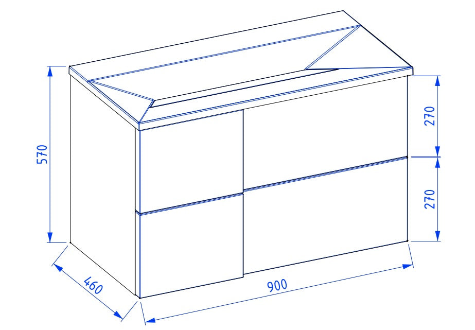 Mobilier de baie suspendat Edge 90 , Anthracite