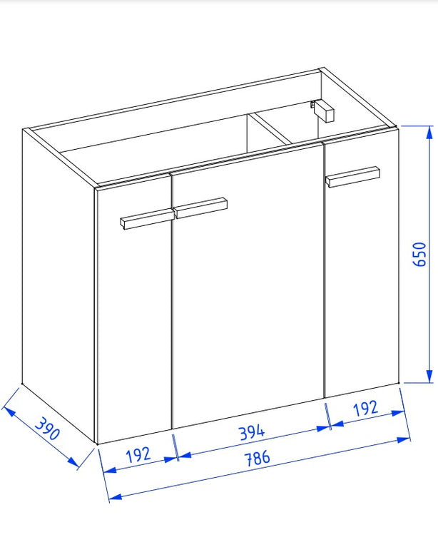 Mobilier de baie suspendat L-Wood, White