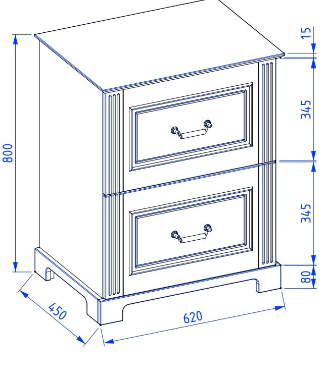 Mobilier de baie pe pardoseală Oxford, Old White