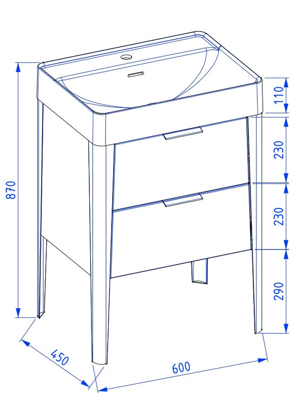 Mobilier de baie pe pardoseală Vibe, White Grey