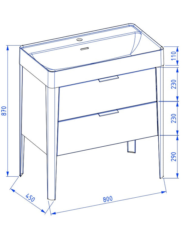 Mobilier de baie pe pardoseală Vibe, White Grey