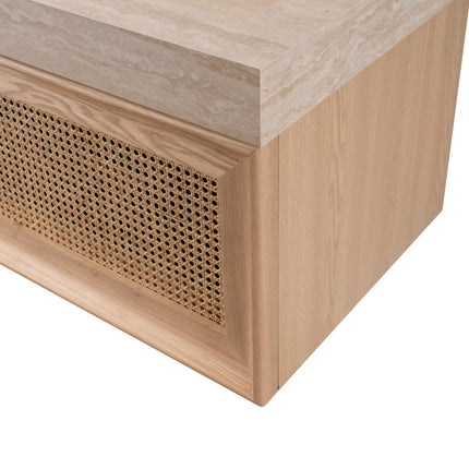 Set mobilier baie suspendat din lemn 120 cm cu lavoar rock slab și oglindă LED cu ramă