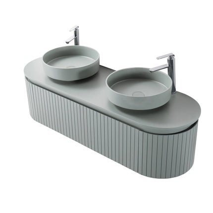 Set mobilier baie dublu suspendat 160 cm cu lavoare și oglinzi LED