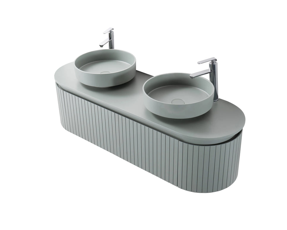 Set mobilier baie dublu suspendat 160 cm cu lavoare și oglinzi LED