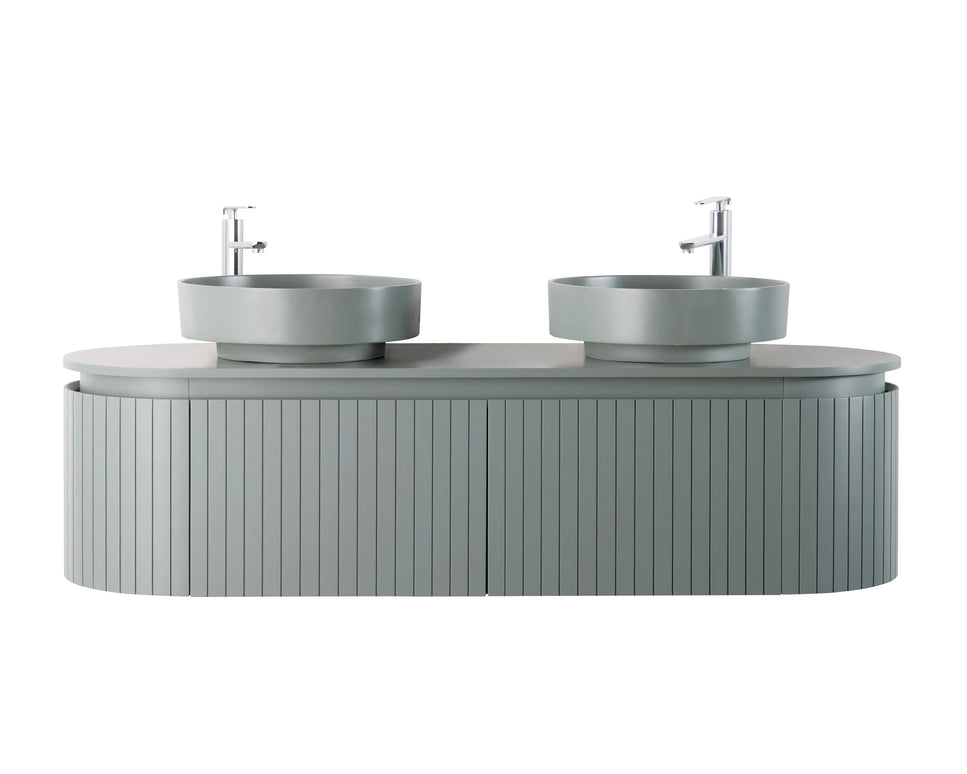 Set mobilier baie dublu suspendat 160 cm cu lavoare și oglinzi LED
