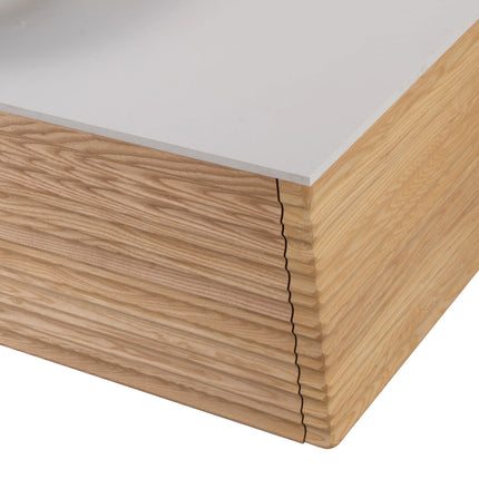 Set mobilier baie suspendat din lemn 120 cm cu lavoar alb și oglindă LED