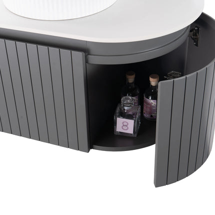 Set Mobilier baie suspendat dublu 150 cm cu două lavoare și oglinzi LED
