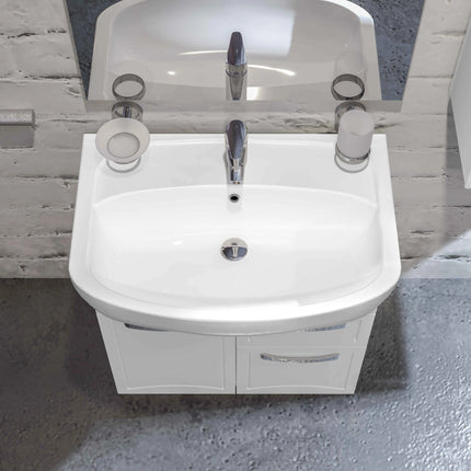 Mobilier de baie pe pardoseală cu sertar Decor, Alb Aqua Rodos