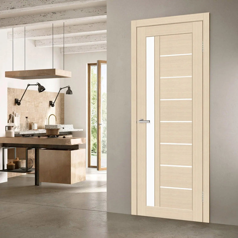 Ușă interior Deco 09 Latte Oak – complet echipată, cu toc reglabil Omis