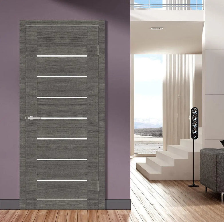 Ușă de interior Deco 10 cu toc fix, Ash line Omis
