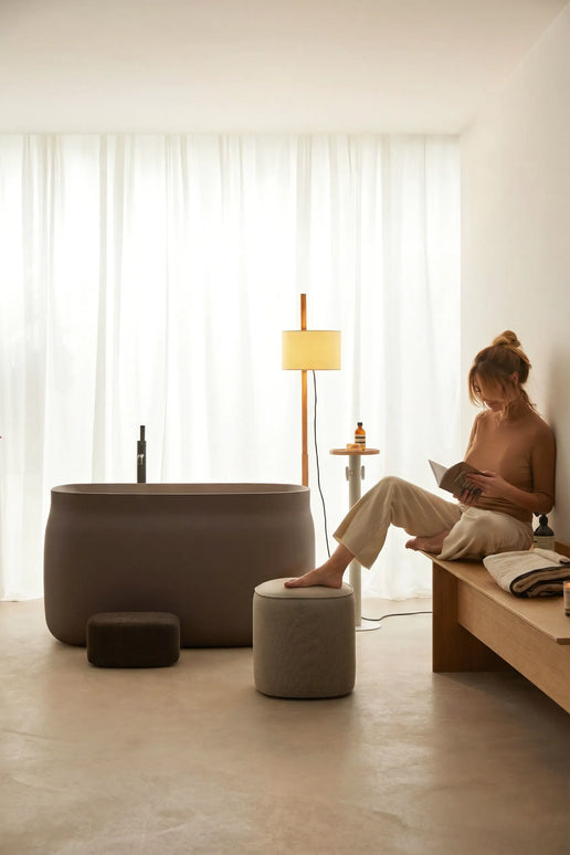 Cadă freestanding din compozit Duna Ofuro Gri