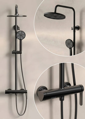 Coloană de duș 3 funcții – Dysis – Negru mat
