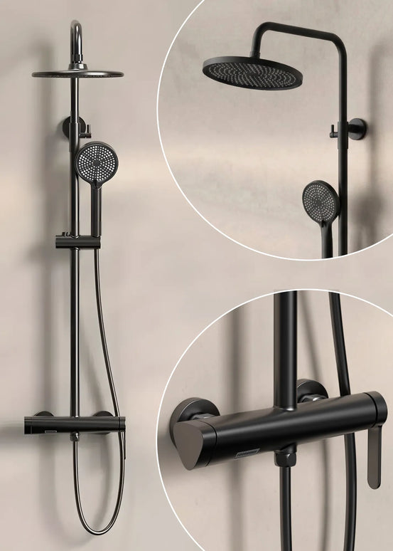 Coloană de duș 3 funcții – Dysis – Negru mat