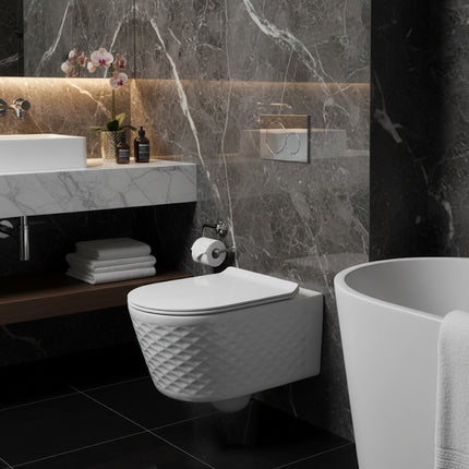 Vas WC Modern  Alb Lucios  3D