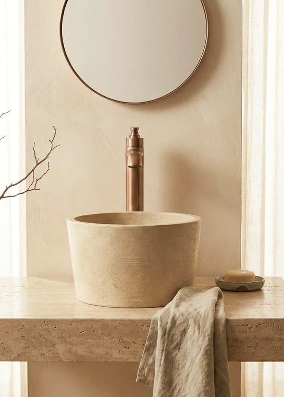 Baterie lavoar înaltă – Model Elyra – Rose gold periat