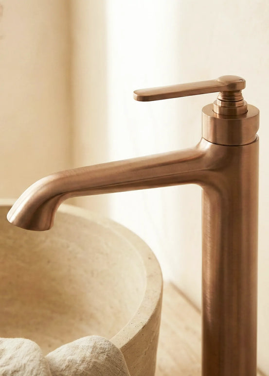 Baterie lavoar înaltă – Model Elyra – Rose gold periat