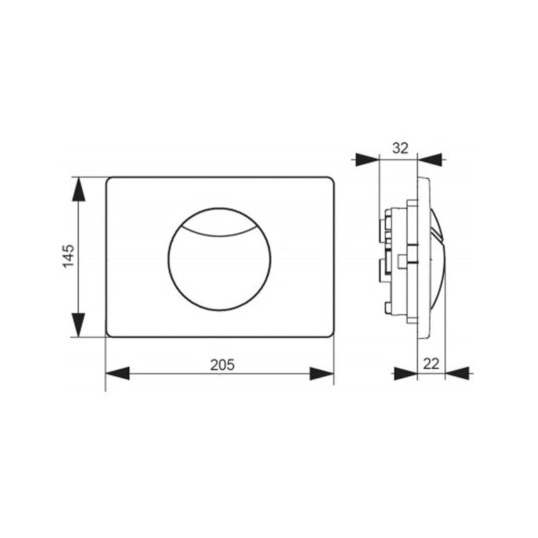 Clapetă albă cu acționare dublă E100 21x15x5cm ViConnect, Villeroy & Boch