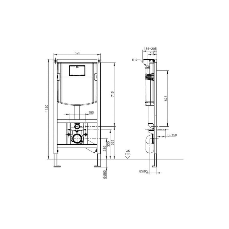 Rezervor îngropat 111cm ViConnect, Villeroy & Boch