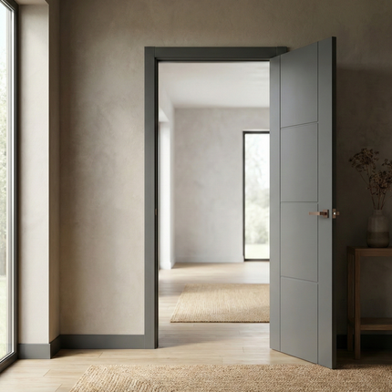 Ușă de interior ST-16 – Geometrie modernă cu ramă laterală accentuată