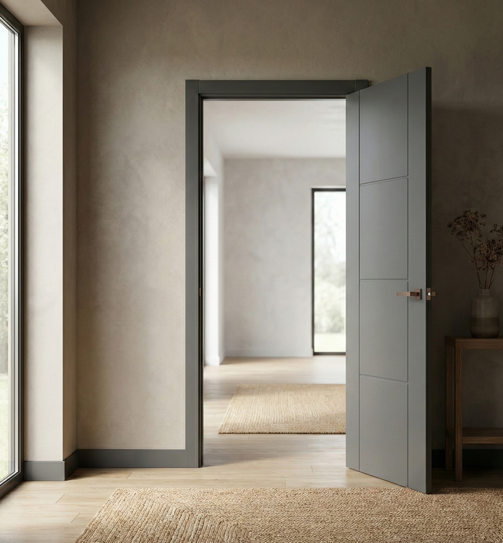 Ușă de interior ST-16 – Geometrie modernă cu ramă laterală accentuată